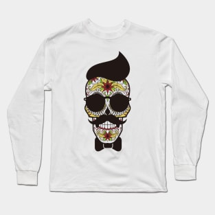 Sugar Skull Hipster Long Sleeve T-Shirt